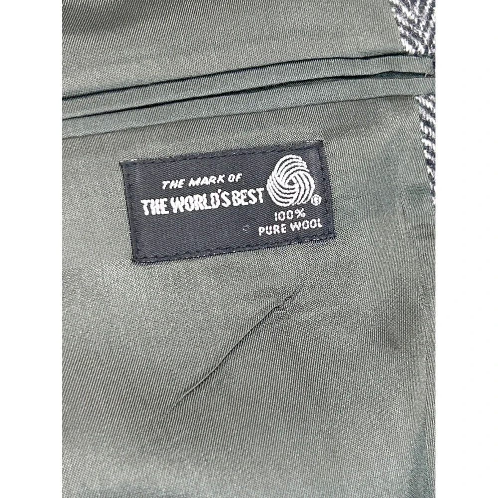 Barrington Wool Blazer Mens Grey Herringbone Two Button Sport Coat Jacket